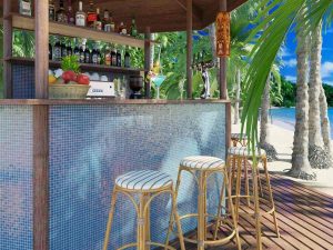 Modern tropical outdoor bar 