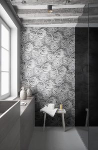 Noor Wood Look Porcelain tile Feature Wall Bathroom