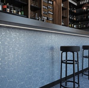 terrazzo look ceramic tiles bar 