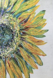 Mosaic mural with sunflowers