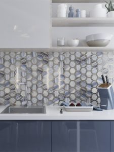 Hexagon kitchen backsplash tiles