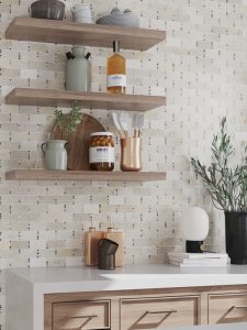 MODERN White Glass Metal Kitchen Backsplash Tile