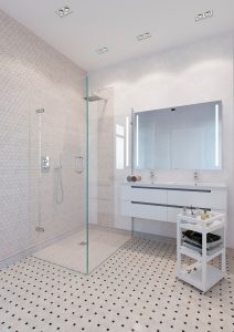 Matching Tile Floors and Walls in the Bathroom